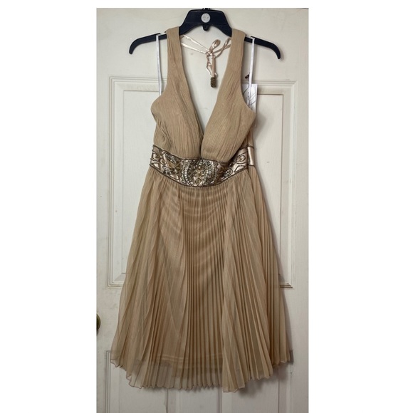 SUE WONG PLEATED HALTER MINI DRESS - Picture 8 of 9